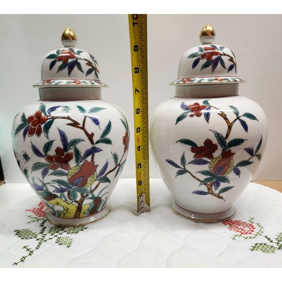 Andrea By Sadek Vintage Ginger Jars Vase w/Lid Numbered Japan 10" Floral Design - Picture 10 of 10